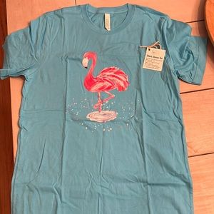 Flamingo Short Sleeve T by B Cool Design - Aqua Bella Canvas Medium 100% Cotton